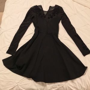 Motel Rocks Skater Sheer Long Sleeve Minidress